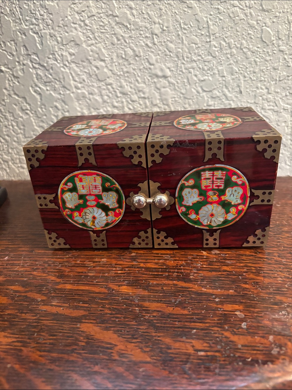 Korean Decorative Mini Cabinet with‎ Chinese Double Happiness Symbol”